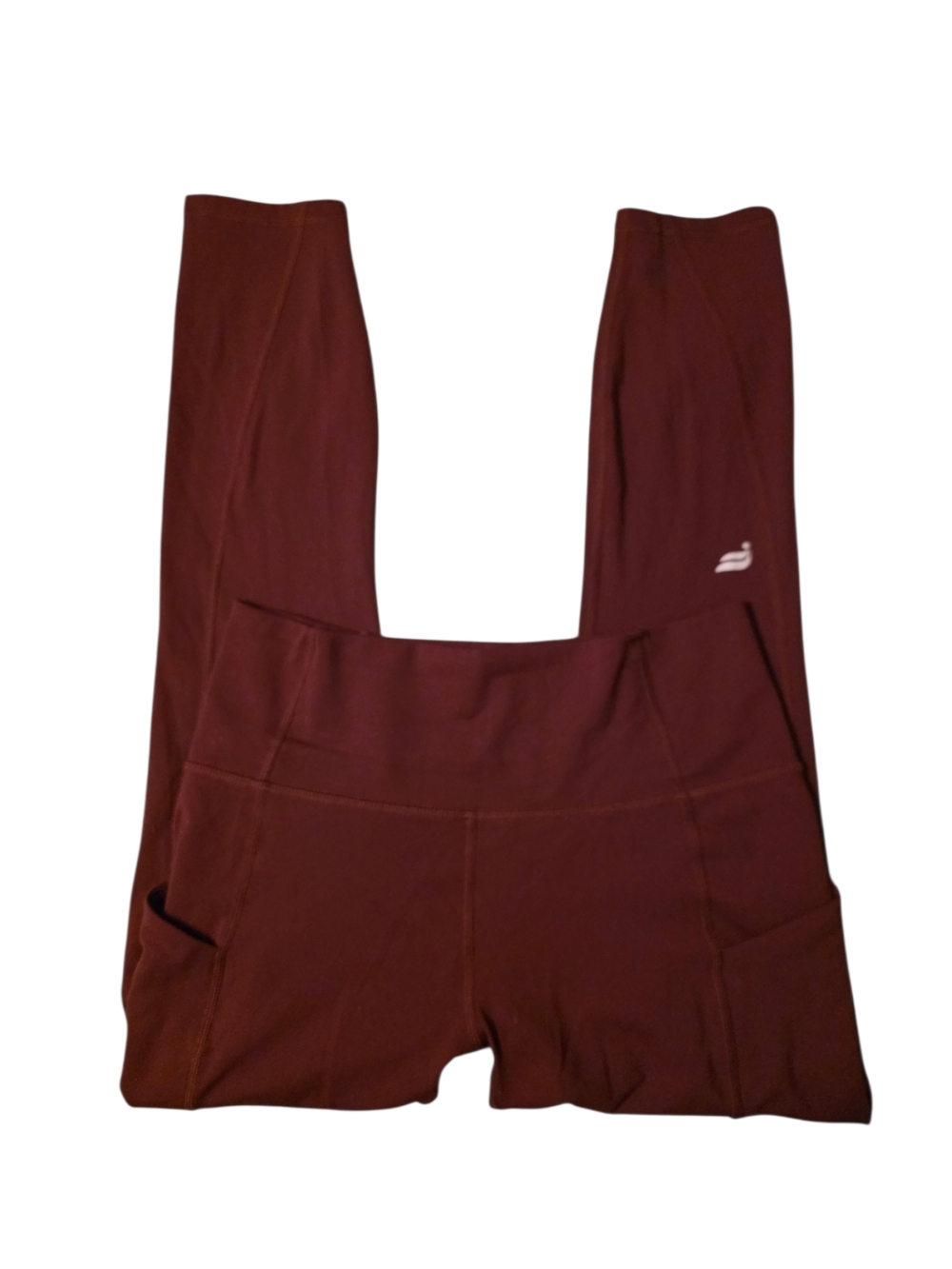 Fabletics High-Waisted Burgundy Leggings w/ Pockets – Size S